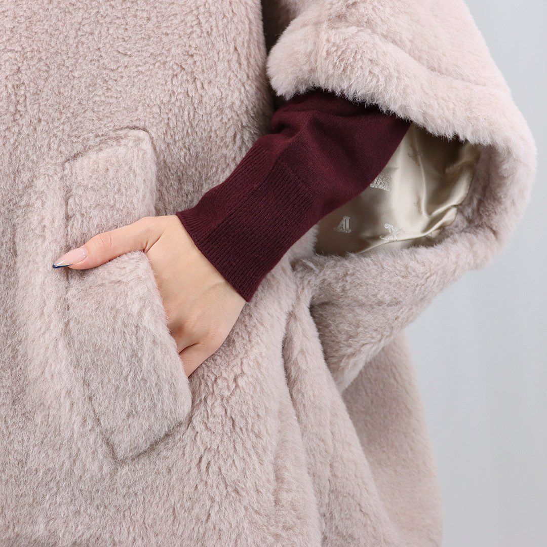 マックスマーラ MAXMARA レディース ケープ ボアジャケット TEBE1 テベ 2524736122 600 テディベア アルパカ