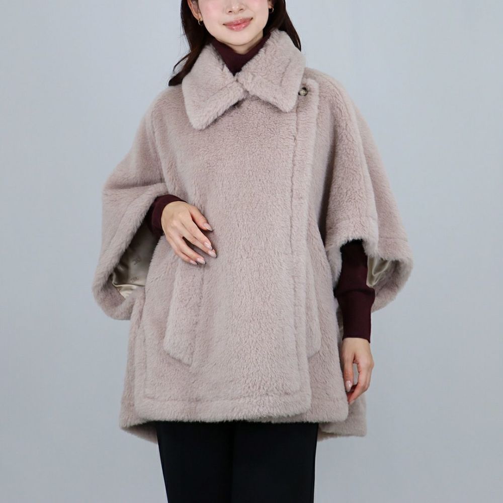 マックスマーラ MAXMARA レディース ケープ ボアジャケット TEBE1 テベ 2524736122 600 テディベア アルパカ