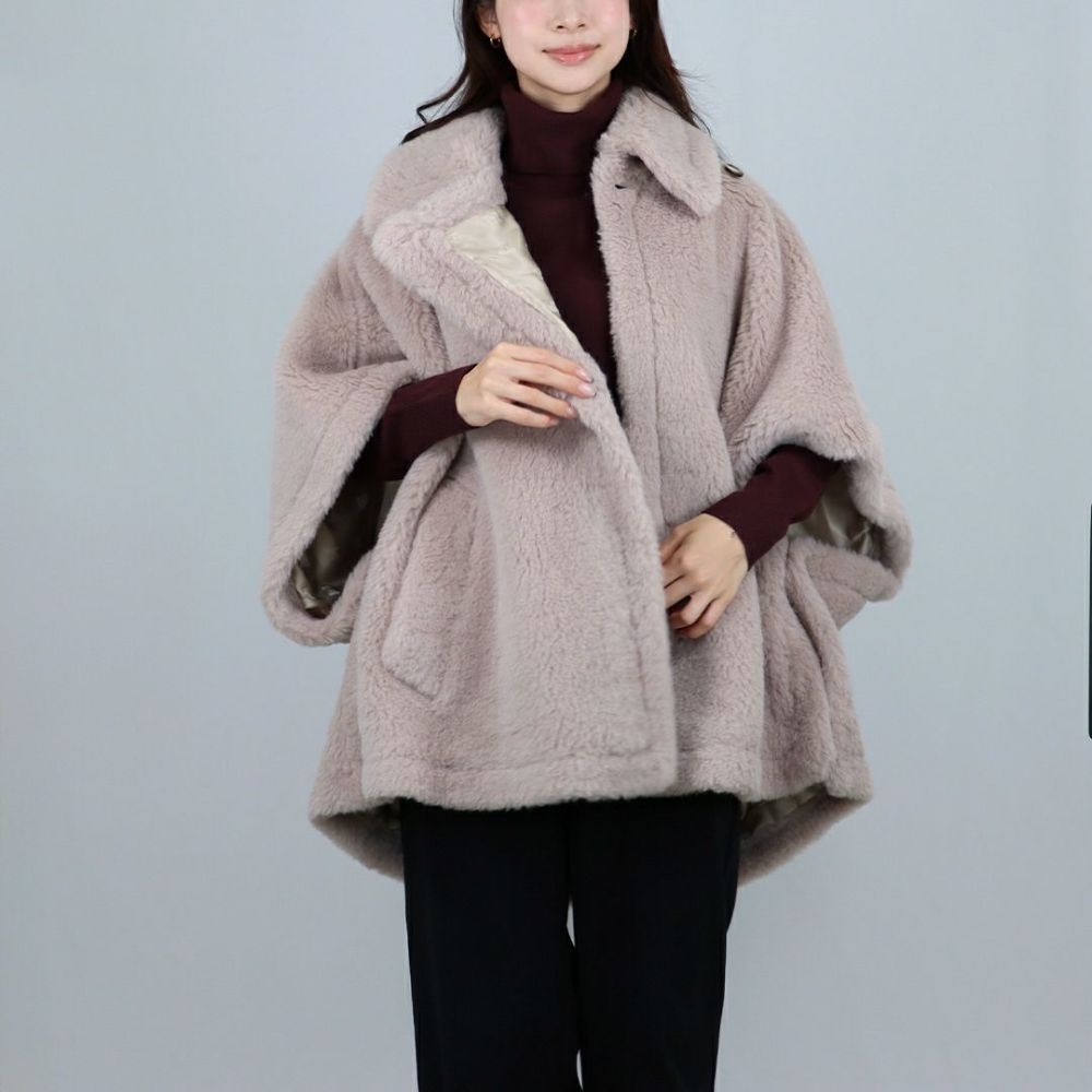 マックスマーラ MAXMARA レディース ケープ ボアジャケット TEBE1 テベ 2524736122 600 テディベア アルパカ