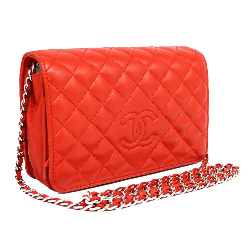 【リユース品】 シャネル CHANEL バッグ ショルダーバッグ マトラッセチェーンウォレット レッド/シルバー金具 【お取り寄せ】