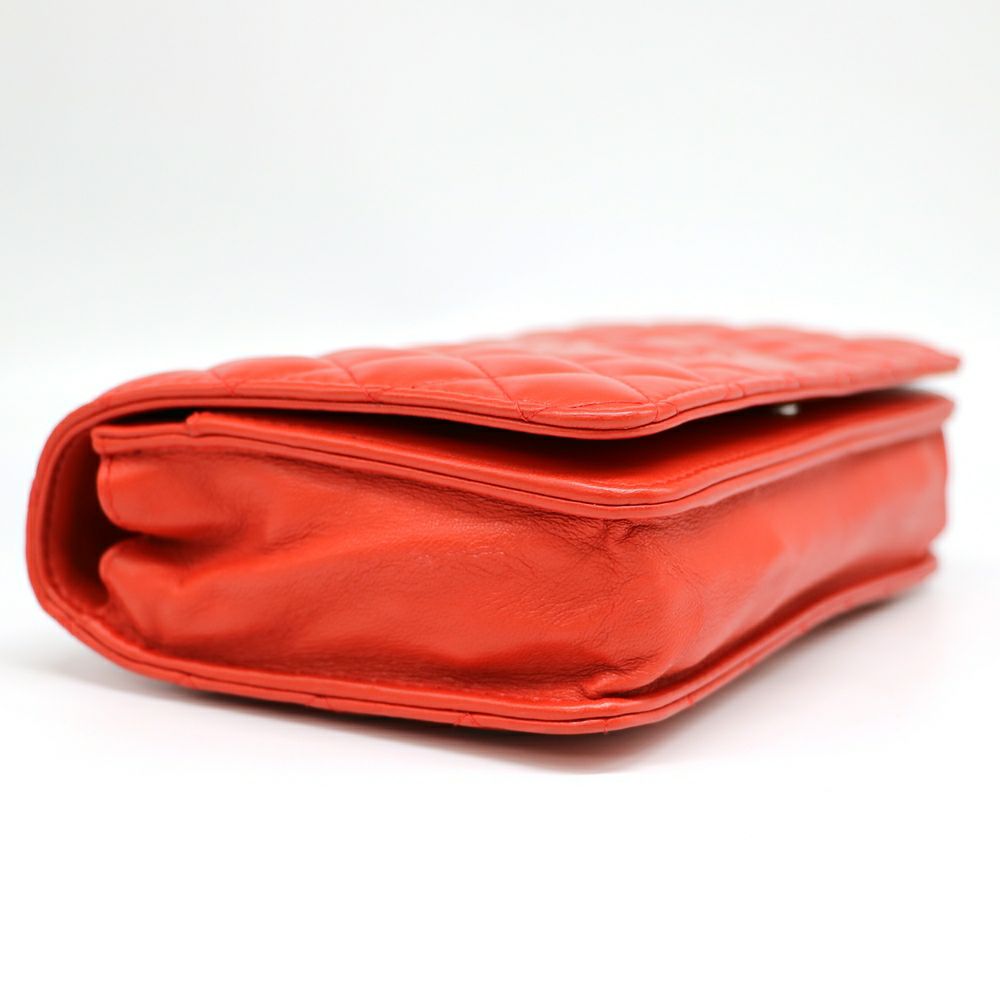 【リユース品】 シャネル CHANEL バッグ ショルダーバッグ マトラッセチェーンウォレット レッド/シルバー金具 【お取り寄せ】