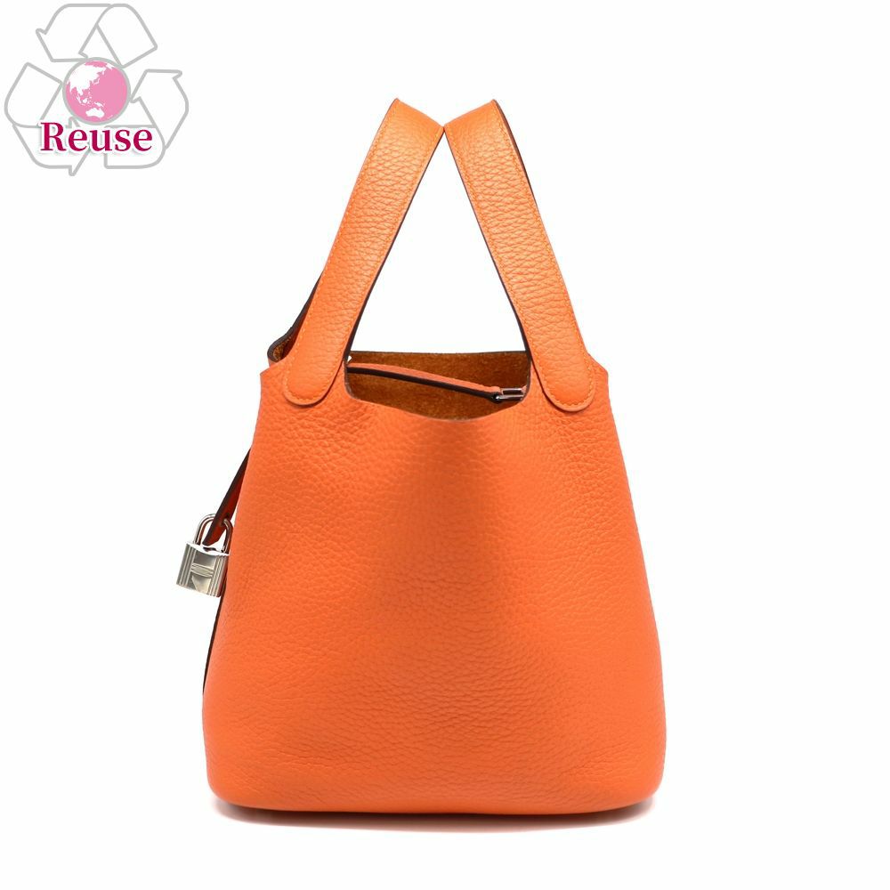 【リユース品】 エルメス HERMES バッグ ハンドバッグ ピコタンロック PM オレンジ/シルバー金具 【お取り寄せ】