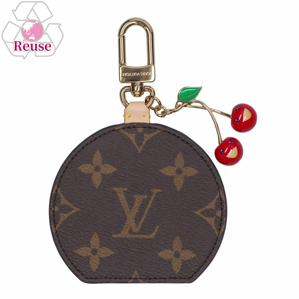 【リユース品】 ルイヴィトン LOUIS VUITTON 小物 キーホルダー LV × TM バッグチャーム･LV ミニ ミラー チェリー M02830 ブラウン系/レッド 【お取り寄せ】