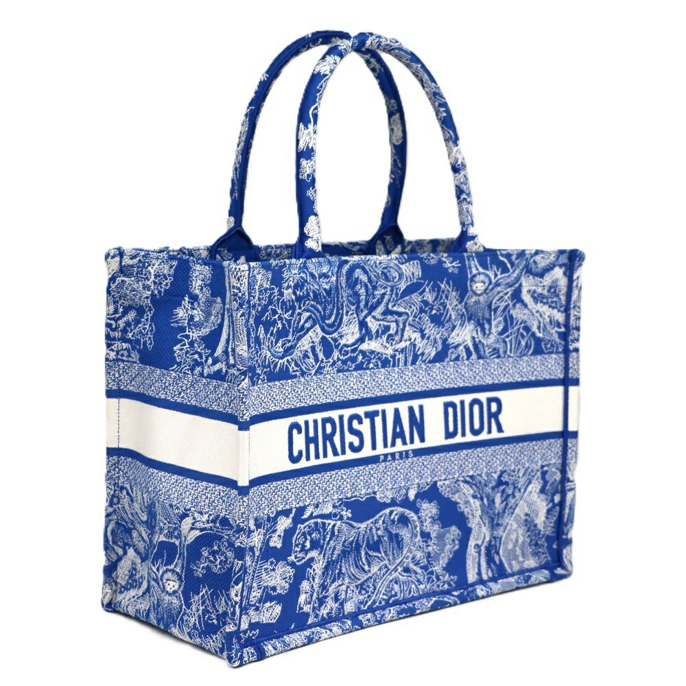 【リユース品】 ディオール DIOR バッグ トートバッグ ブックトート　ミディアム ブルー系 【お取り寄せ】