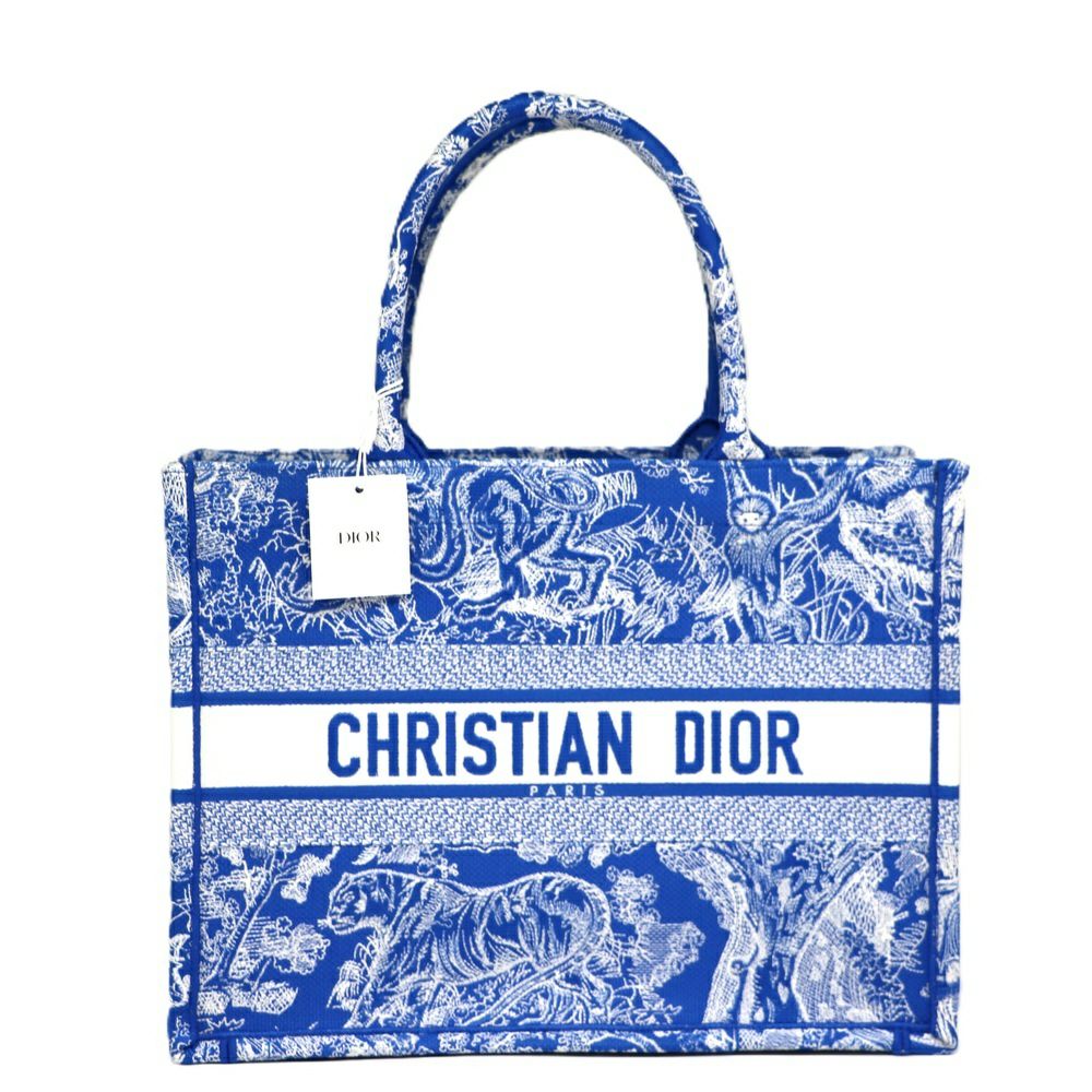 【リユース品】 ディオール DIOR バッグ トートバッグ ブックトート　ミディアム ブルー系 【お取り寄せ】