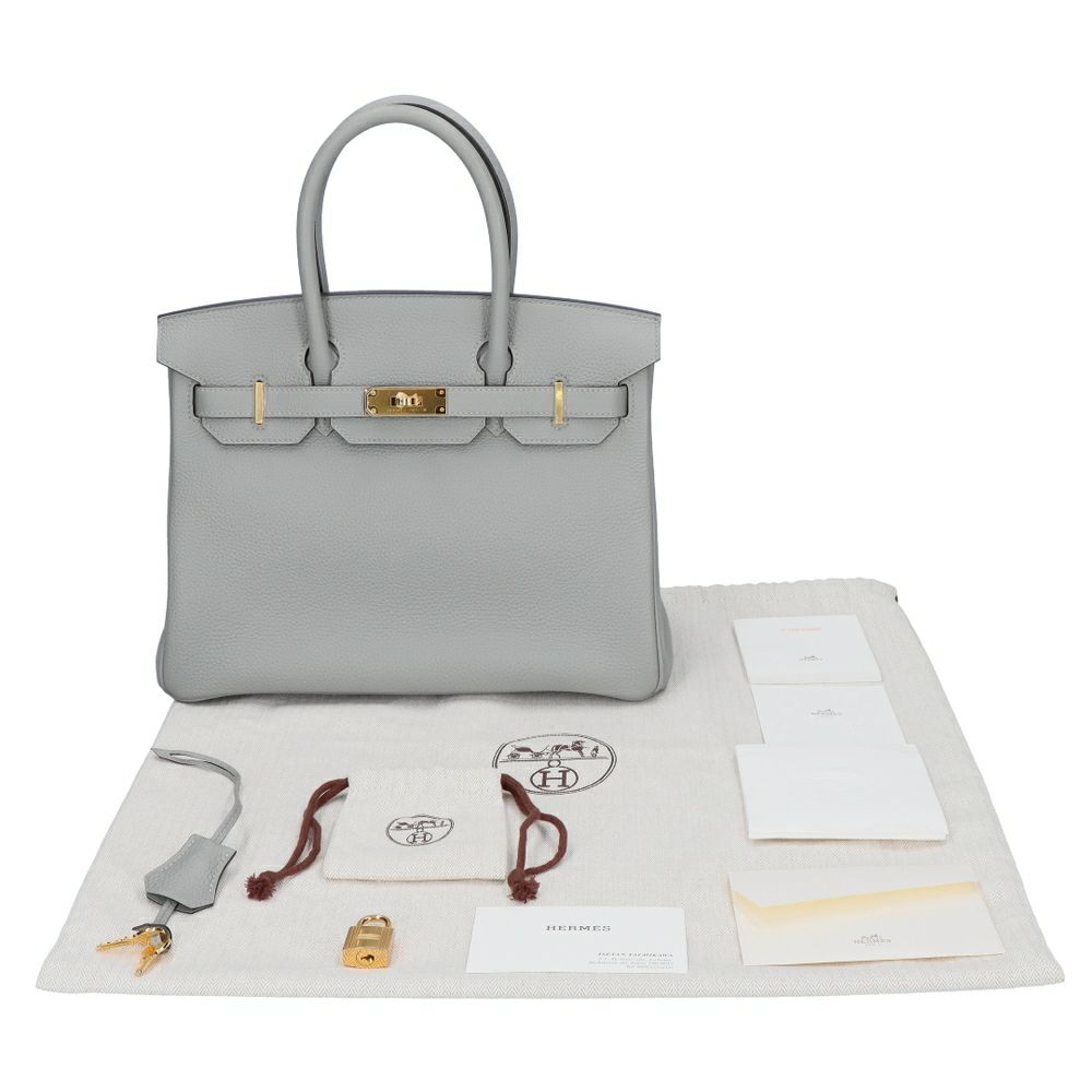 【リユース品】 エルメス HERMES バッグ ハンドバッグ バーキン30 ブルーグラシエ/ゴールド金具 【お取り寄せ】