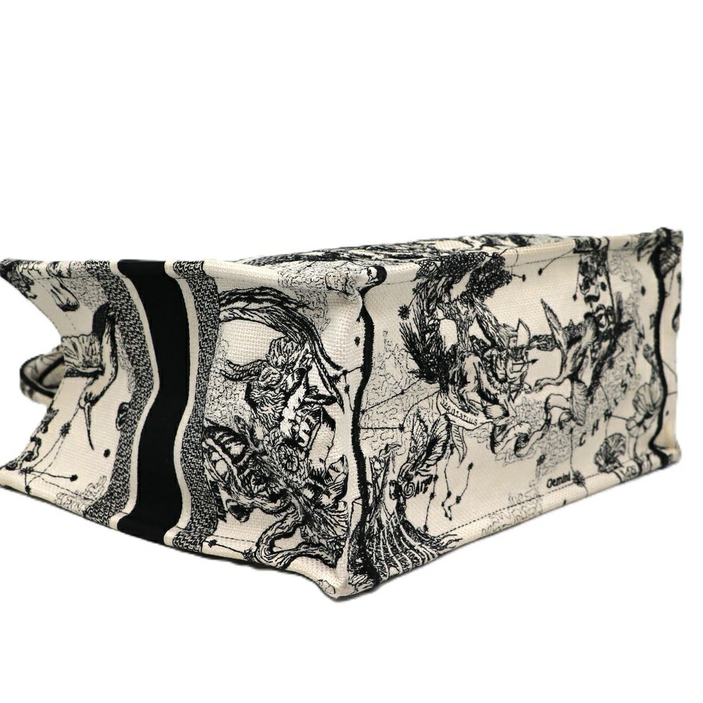 【リユース品】 ディオール DIOR バッグ トートバッグ ブックトート ミディアム ブラック/ホワイト 【お取り寄せ】