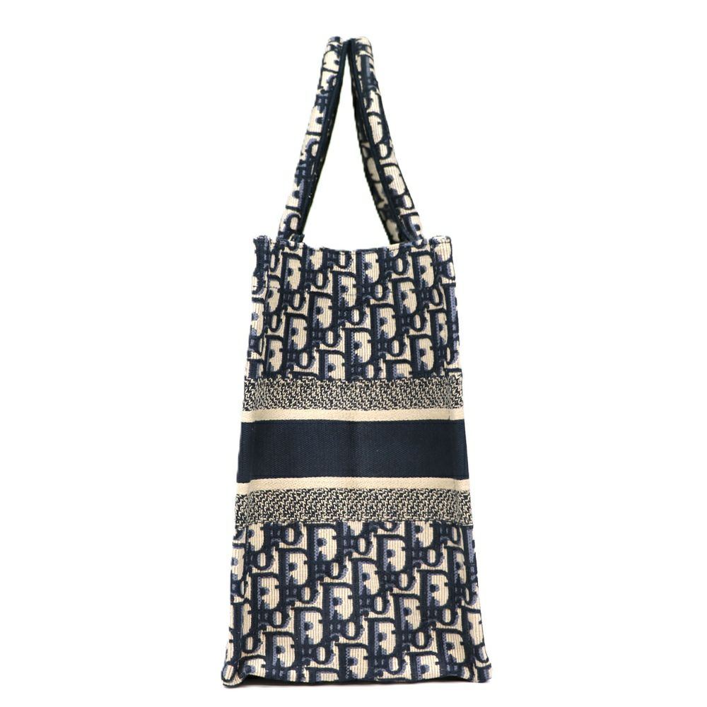 【リユース品】 ディオール DIOR バッグ トートバッグ ブックトート ミディアム ネイビー/ホワイト 【お取り寄せ】