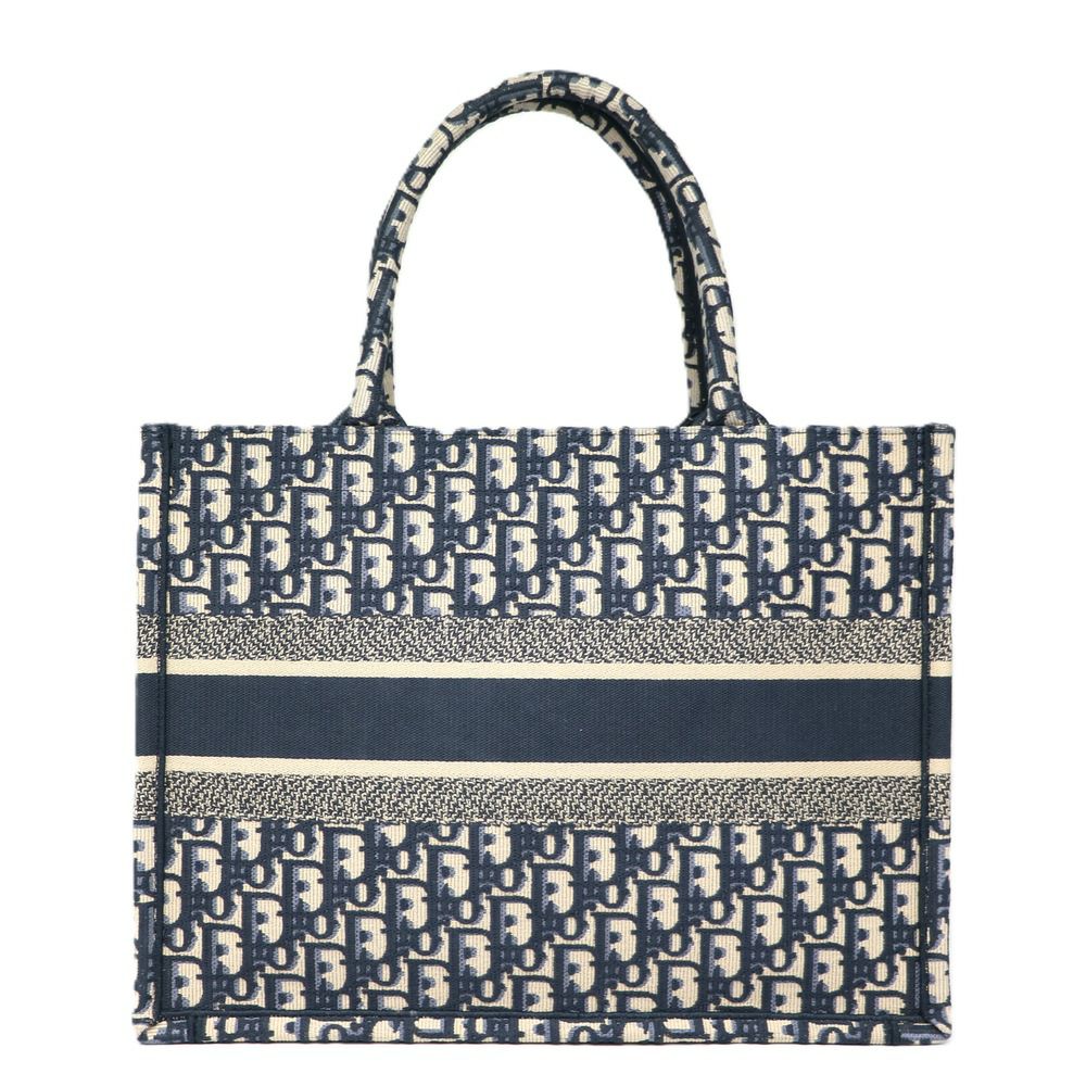 【リユース品】 ディオール DIOR バッグ トートバッグ ブックトート ミディアム ネイビー/ホワイト 【お取り寄せ】