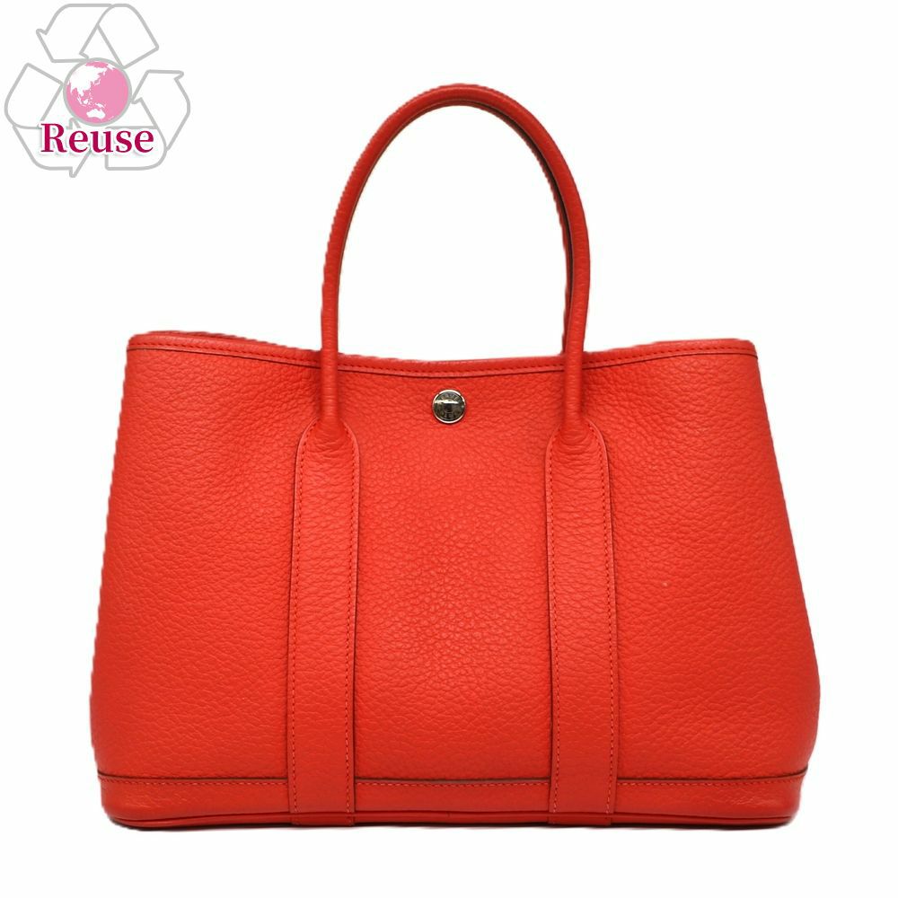 HERMES レッド トートバッグ リユース品】 エルメス HERMES バッグ トートバッグ ガーデン