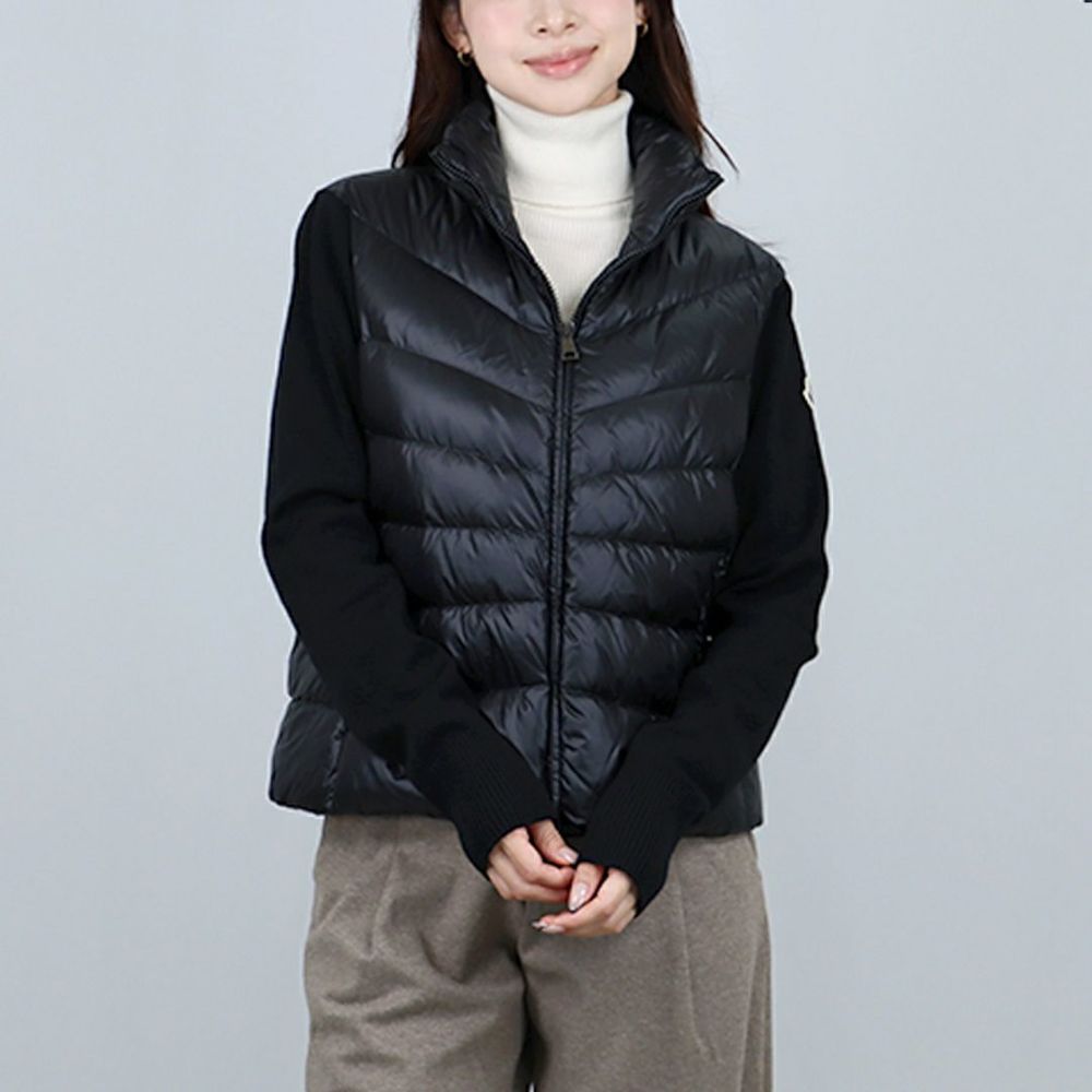 モンクレール MONCLER レディース ダウンジャケット ダウンニット セーター カーディガン 9B000 24 M1131 999 BLACK
