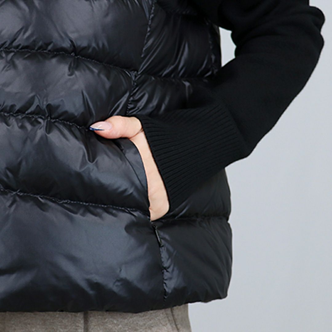 モンクレール MONCLER レディース ダウンジャケット ダウンニット セーター カーディガン 9B000 24 M1131 999 BLACK