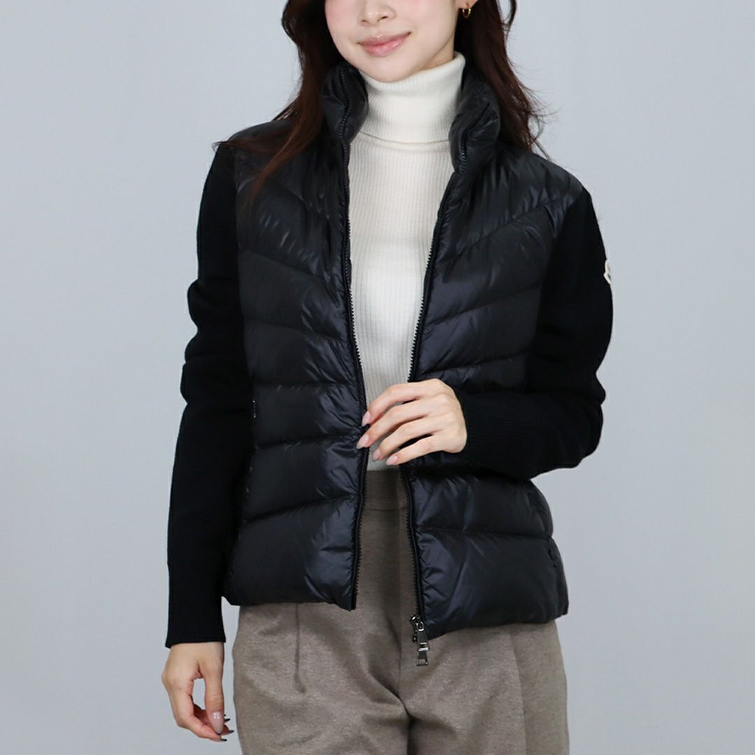 モンクレール MONCLER レディース ダウンジャケット ダウンニット セーター カーディガン 9B000 24 M1131 999 BLACK