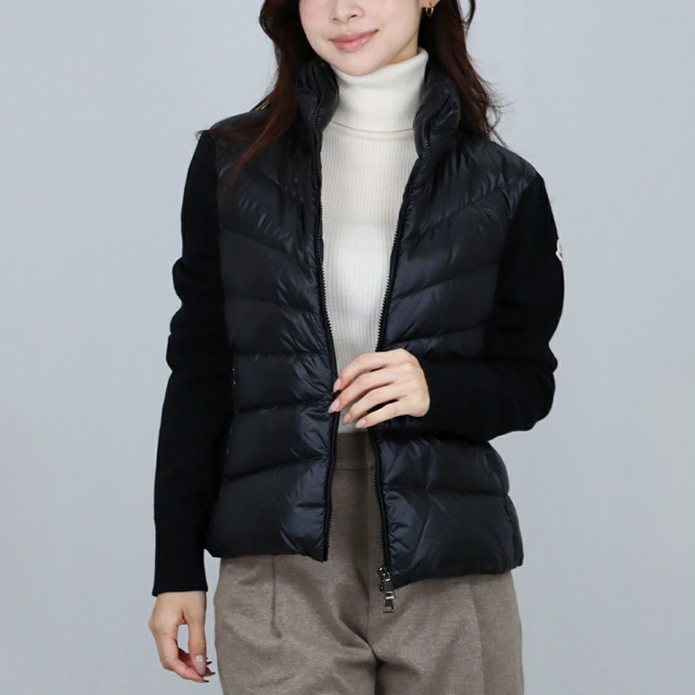 モンクレール MONCLER レディース ダウンジャケット ダウンニット セーター カーディガン 9B000 24 M1131 999 BLACK