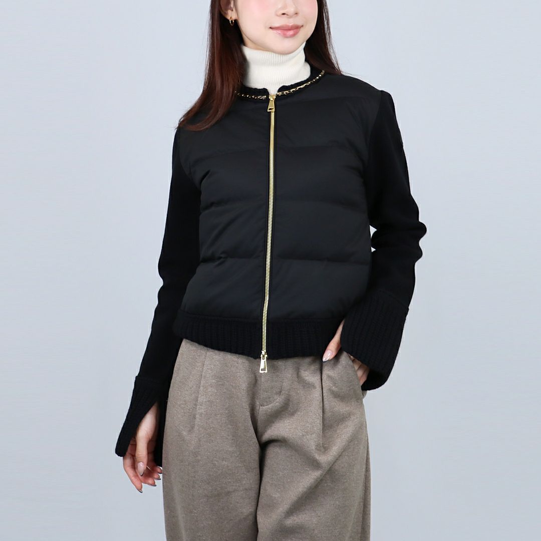 モンクレール MONCLER レディース ニットダウン ダウンカーディガン 9B000 17 M1241 999 BLACK