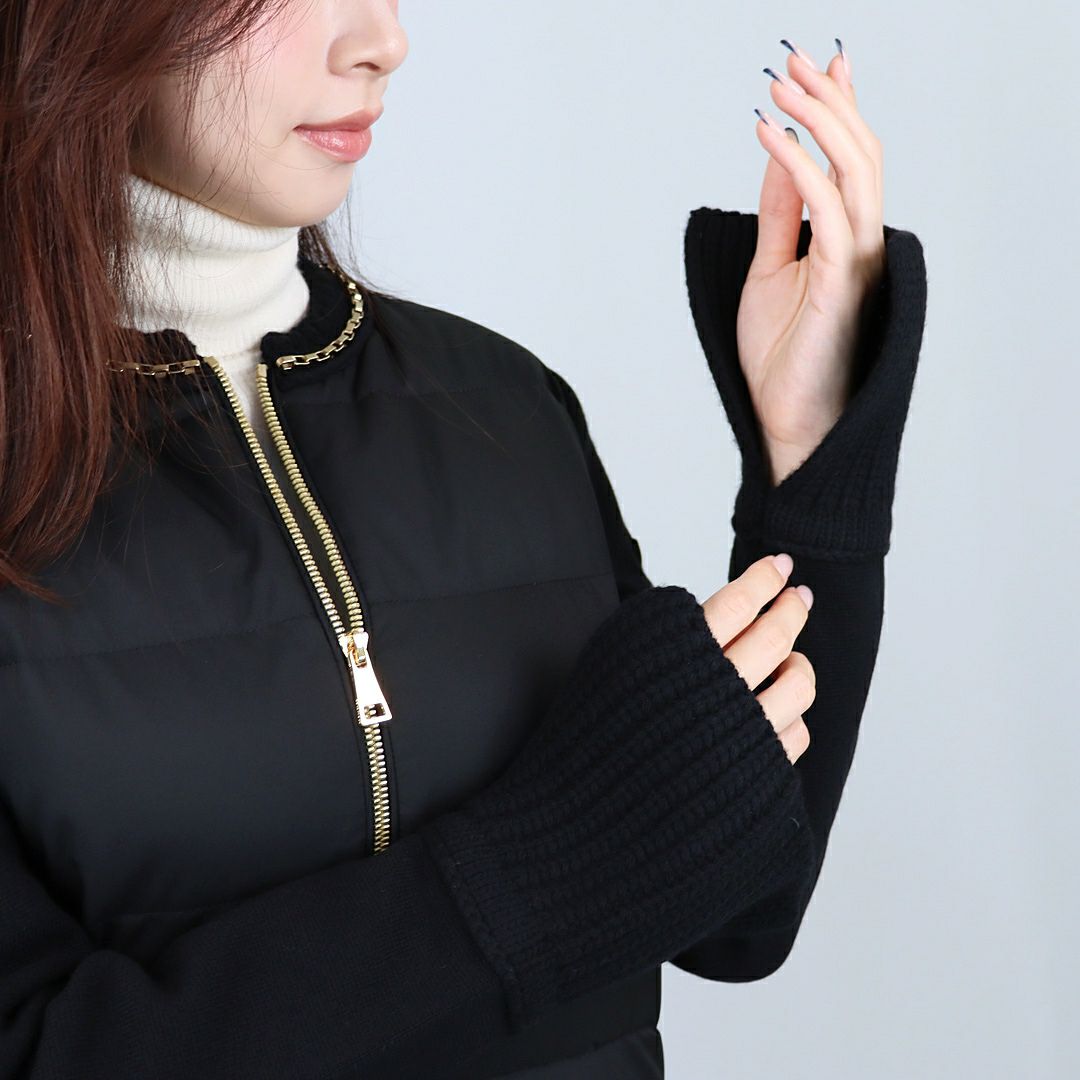 モンクレール MONCLER レディース ニットダウン ダウンカーディガン 9B000 17 M1241 999 BLACK