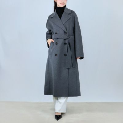 MaxMara マレーラ　アンゴラ　チェスターベルテッドコート　XL 美品 MaxMara マレーラ アンゴラ チェスターベルテッドコート XL 美品