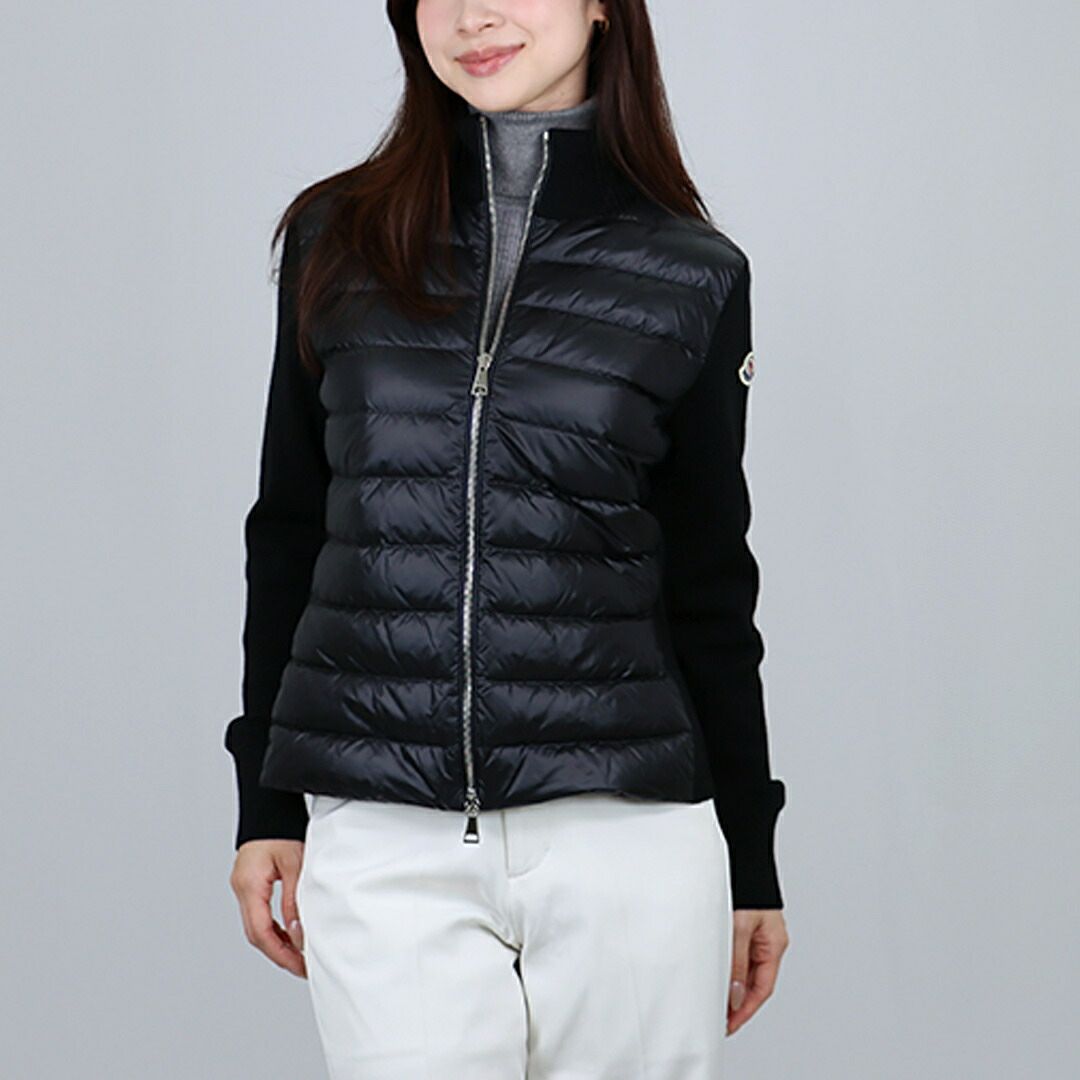 モンクレール MONCLER レディース ダウンジャケット ダウンニット セーター カーディガン 9B000 25 M1131 999 BLACK 【お取り寄せ】