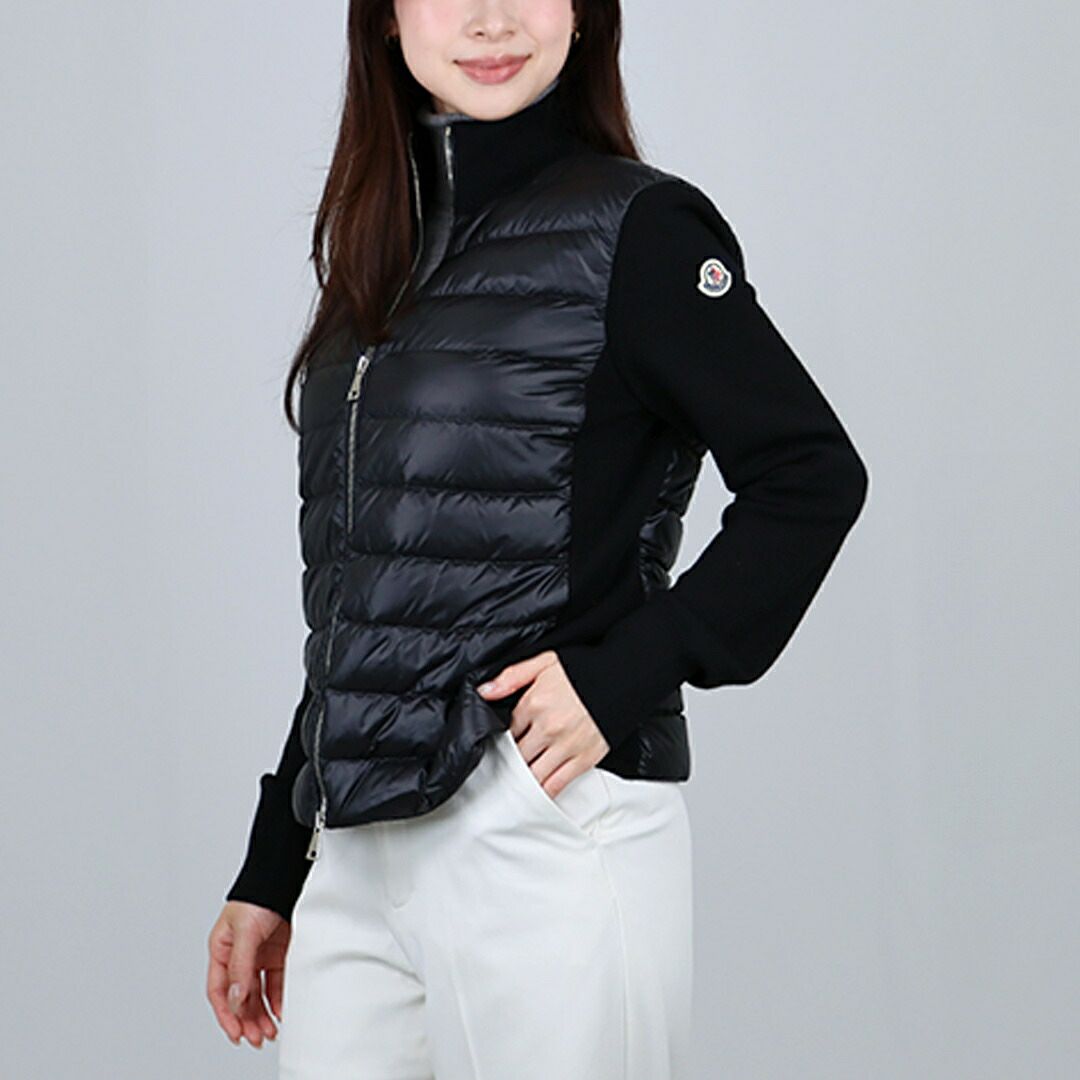 モンクレール MONCLER レディース ダウンジャケット ダウンニット セーター カーディガン 9B000 25 M1131 999 BLACK 【お取り寄せ】
