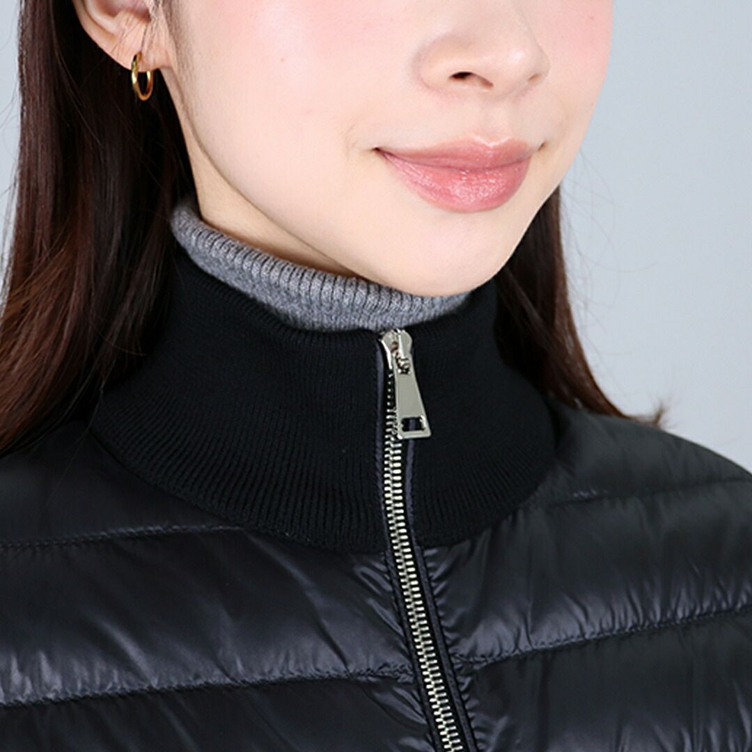 モンクレール MONCLER レディース ダウンジャケット ダウンニット セーター カーディガン 9B000 25 M1131 999 BLACK 【お取り寄せ】