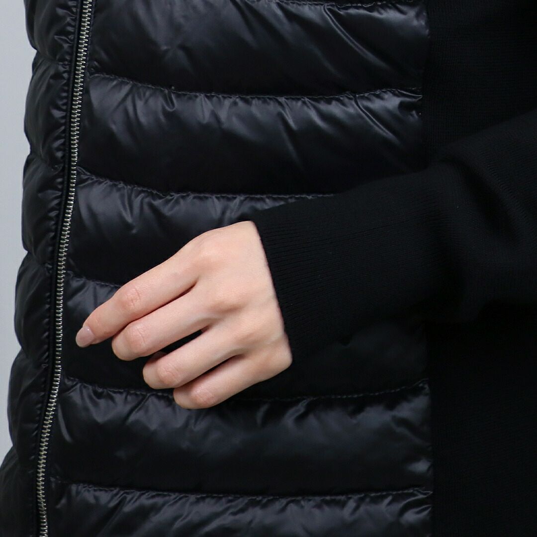 モンクレール MONCLER レディース ダウンジャケット ダウンニット セーター カーディガン 9B000 25 M1131 999 BLACK 【お取り寄せ】