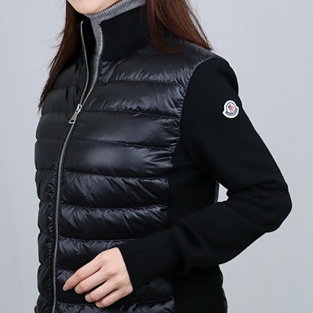 モンクレール MONCLER レディース ダウンジャケット ダウンニット セーター カーディガン 9B000 25 M1131 999 BLACK 【お取り寄せ】
