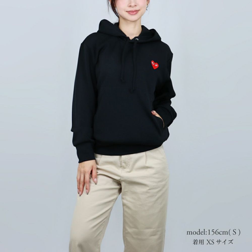 コムデギャルソン COMME DES GARCONS ユニセックス パーカー フーディ スウェット プルオーバー PLAY プレイ T174 SWEATSHIRT RED EMBLEM