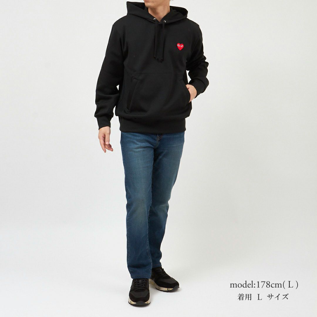 コムデギャルソン COMME DES GARCONS ユニセックス パーカー フーディ スウェット プルオーバー PLAY プレイ T174 SWEATSHIRT RED EMBLEM