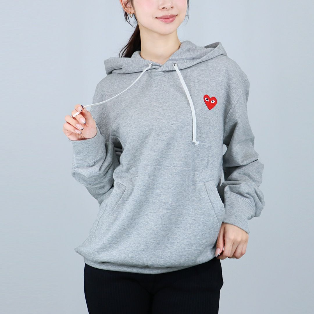 コムデギャルソン COMME DES GARCONS ユニセックス パーカー フーディ スウェット プルオーバー PLAY プレイ T170 SWEATSHIRT RED EMBLEM