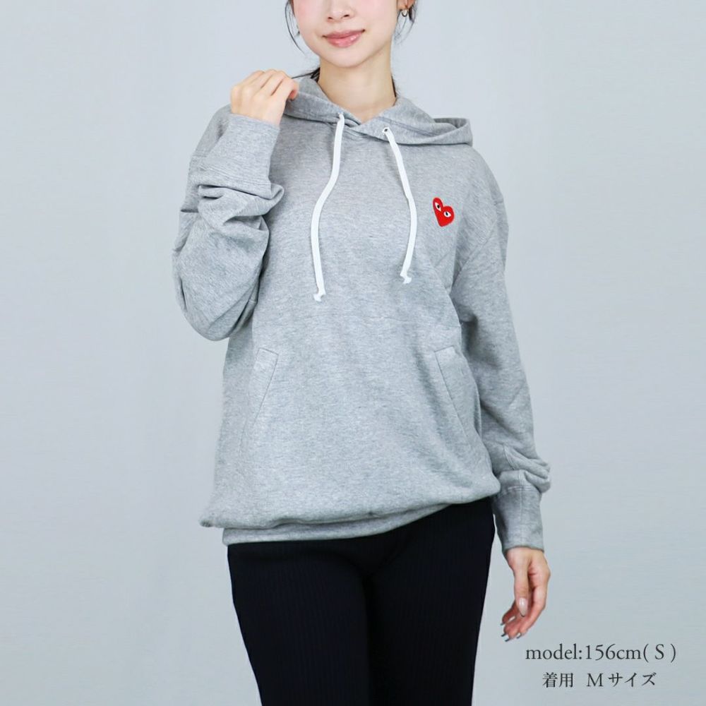 コムデギャルソン COMME DES GARCONS ユニセックス パーカー フーディ スウェット プルオーバー PLAY プレイ T170 SWEATSHIRT RED EMBLEM