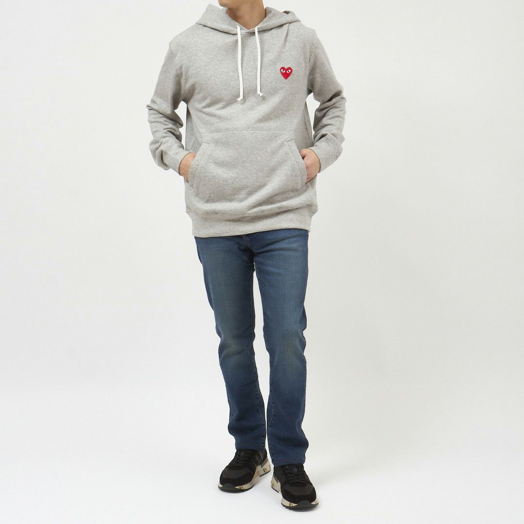 コムデギャルソン COMME DES GARCONS ユニセックス パーカー フーディ スウェット プルオーバー PLAY プレイ T170 SWEATSHIRT RED EMBLEM