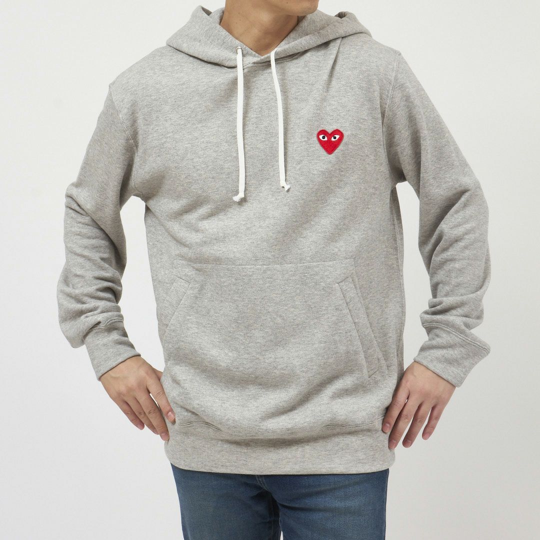 コムデギャルソン COMME DES GARCONS ユニセックス パーカー フーディ スウェット プルオーバー PLAY プレイ T170 SWEATSHIRT RED EMBLEM