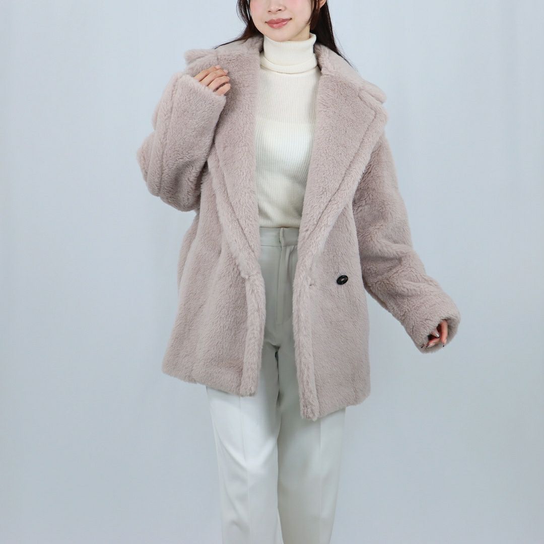 マックスマーラ MAXMARA レディース ショートコート ボアコート バージンウールコート OLGA オルガ テディベア 2521086032600
