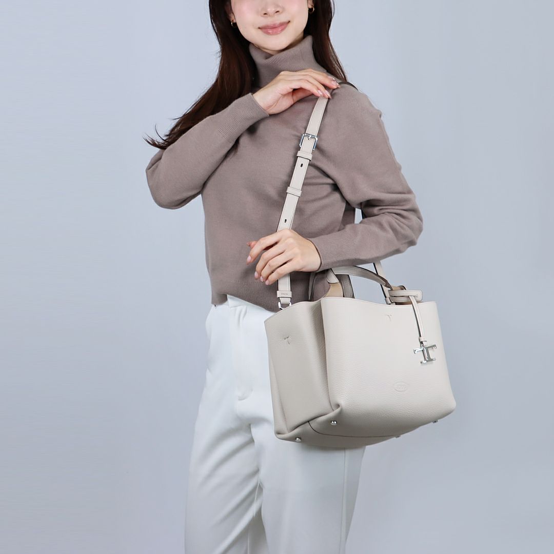 トッズ TODS 2WAYバッグ Tタイムレス XBWAPAFL100 QRI 9022 IVORY レザー バッグ ミニ