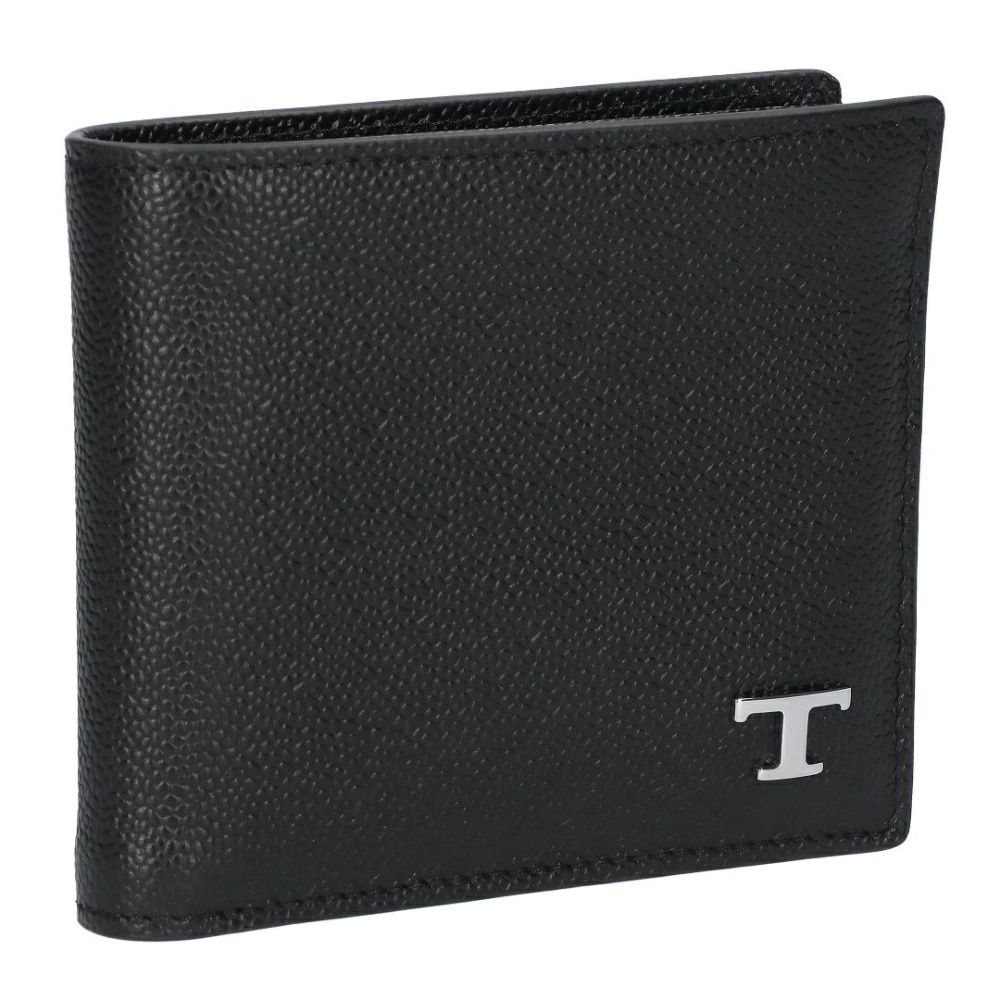 トッズ TODS メンズ 折財布 二つ折り財布 小銭入れ付き Tタイムレス XAMTSYBB300 UGA B999 BLACK レザーウォレット