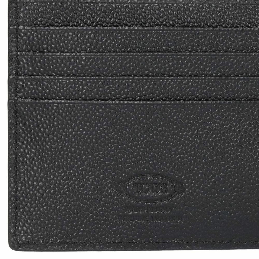 トッズ TODS メンズ 折財布 二つ折り財布 小銭入れ付き Tタイムレス XAMTSYBB300 UGA B999 BLACK レザーウォレット