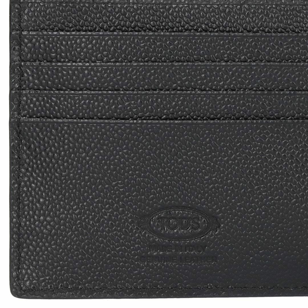 トッズ TODS メンズ 折財布 二つ折り財布 小銭入れ付き Tタイムレス XAMTSYBB300 UGA B999 BLACK レザーウォレット
