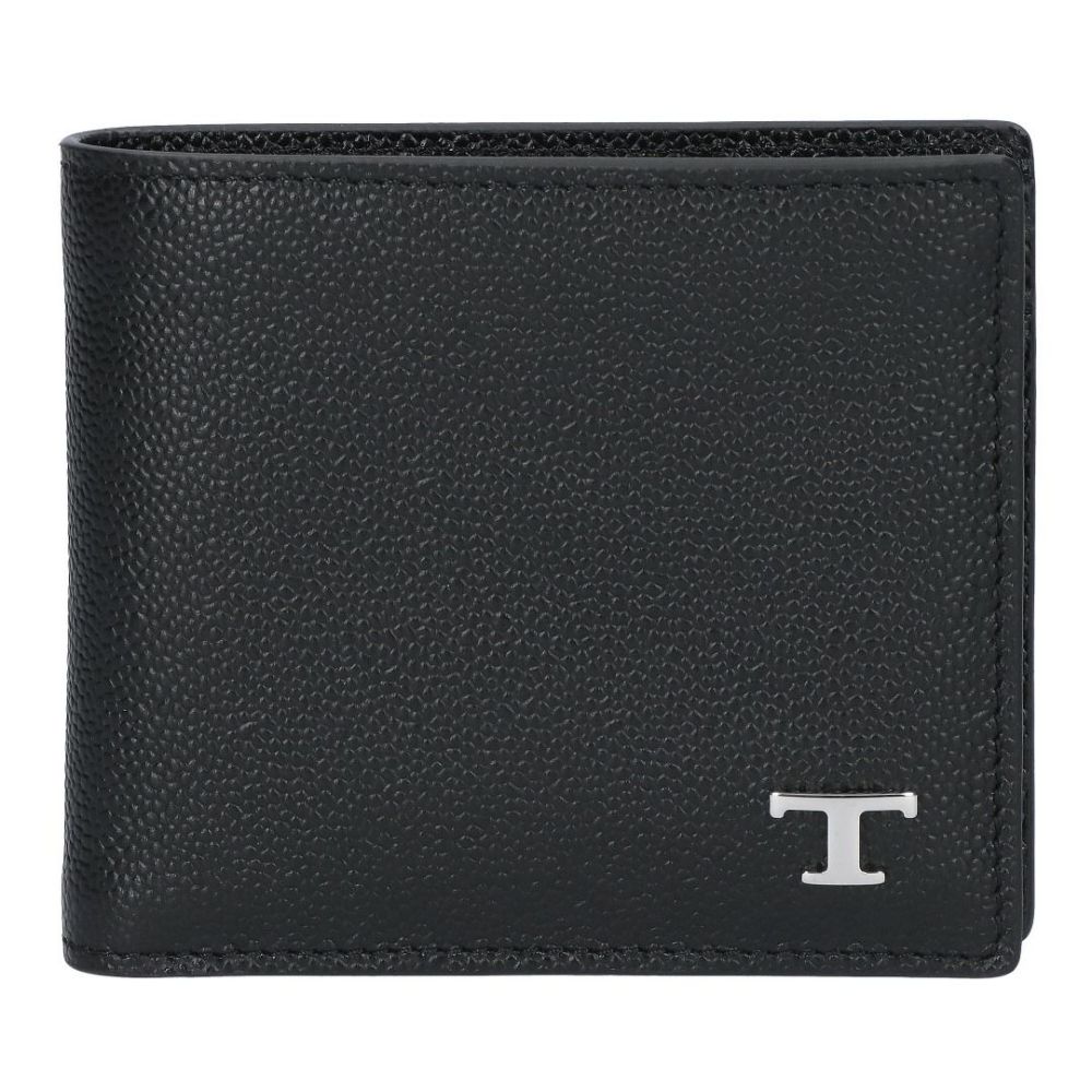 トッズ TODS メンズ 折財布 二つ折り財布 小銭入れ付き Tタイムレス XAMTSYBB300 UGA B999 BLACK レザーウォレット