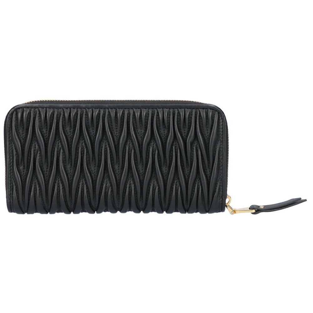 ミュウミュウ MIUMIU 長財布 ラウンド財布 MATELASSE マトラッセ マテラッセ 5ML506 AFPP F0002 NERO ラージ ナッパレザー ウォレット