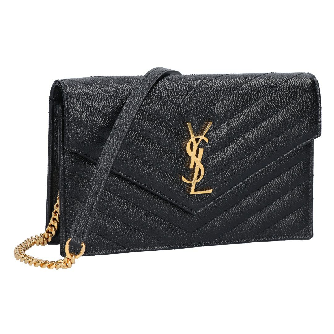 サンローランパリ SAINT LAURENT PARIS 長財布 チェーンウォレット ショルダーバッグ カサンドラ エンベロープ 742920 B0W01 1000 BLACK