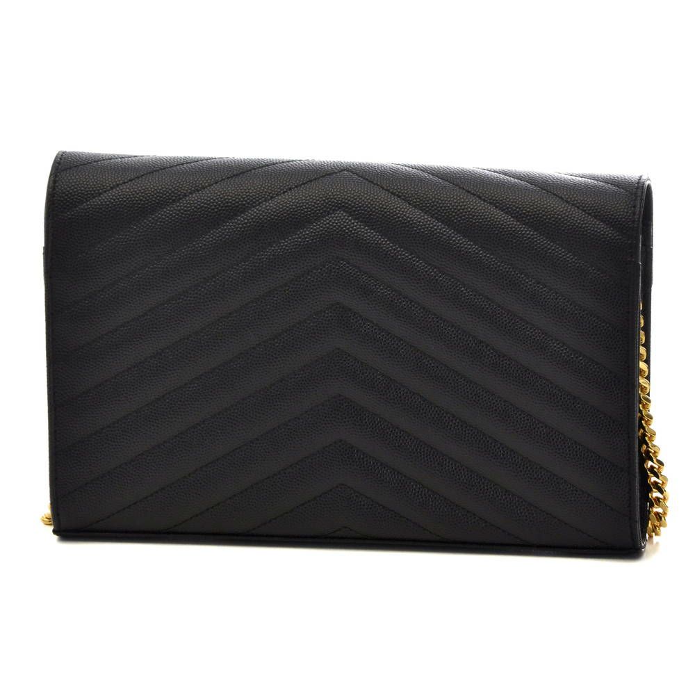 サンローランパリ SAINT LAURENT PARIS 財布 チェーンウォレット 377828-BOW01 1000 【MONOGRAMME SAINT LAURENT MATELASSE】 NERO