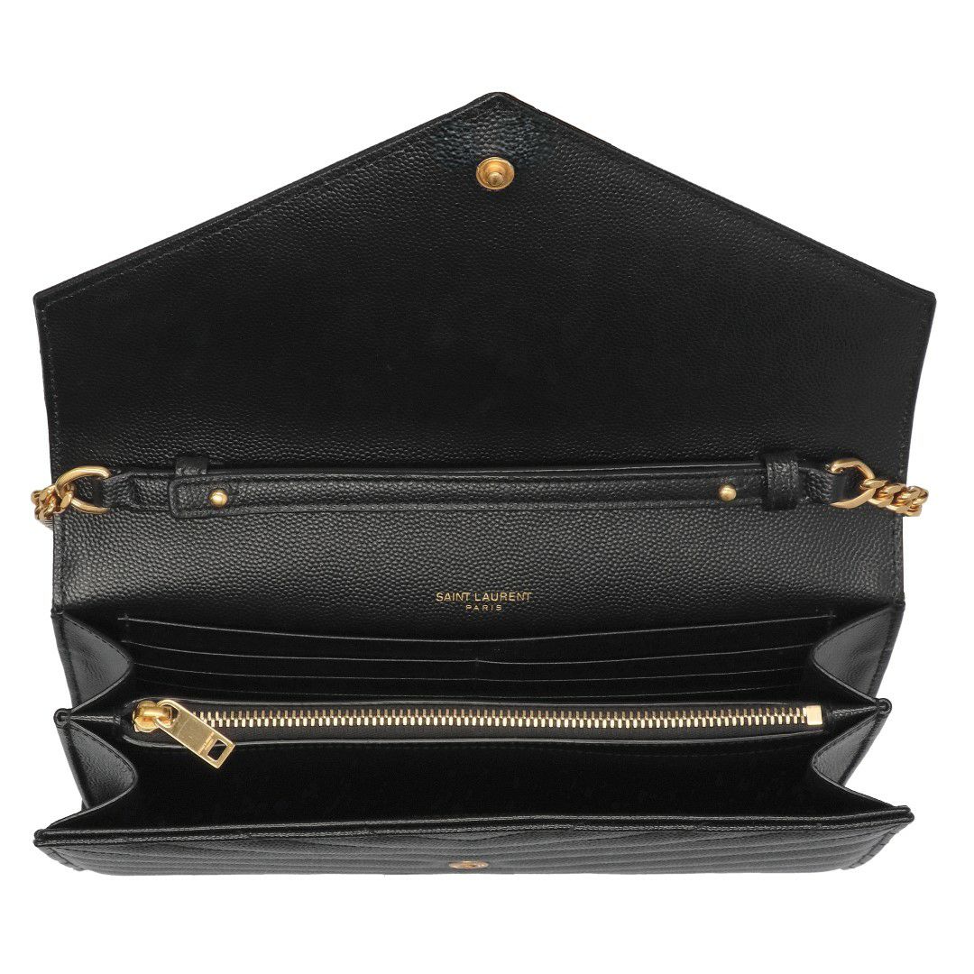 サンローランパリ SAINT LAURENT PARIS 財布 チェーンウォレット 377828-BOW01 1000 【MONOGRAMME SAINT LAURENT MATELASSE】 NERO