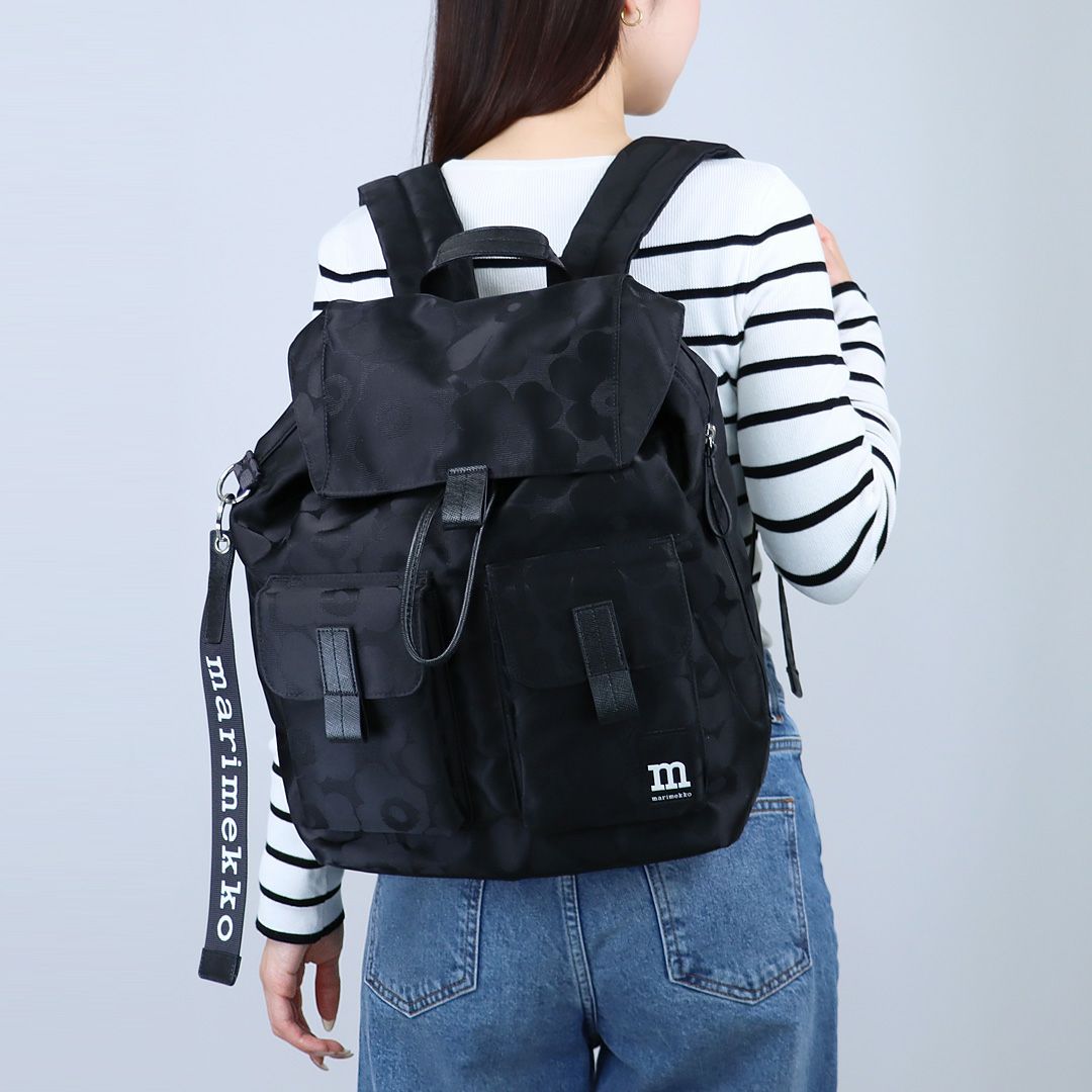マリメッコ MARIMEKKO リュックサック バックパック EVEYTH BACKPACK L UNIKKO ウニッコ 92229 999 BLACK