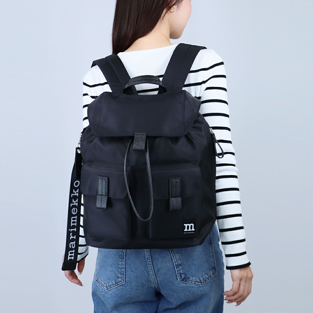 マリメッコ MARIMEKKO リュックサック バックパック BACKPACK L SOLID 91198 009 BLACK