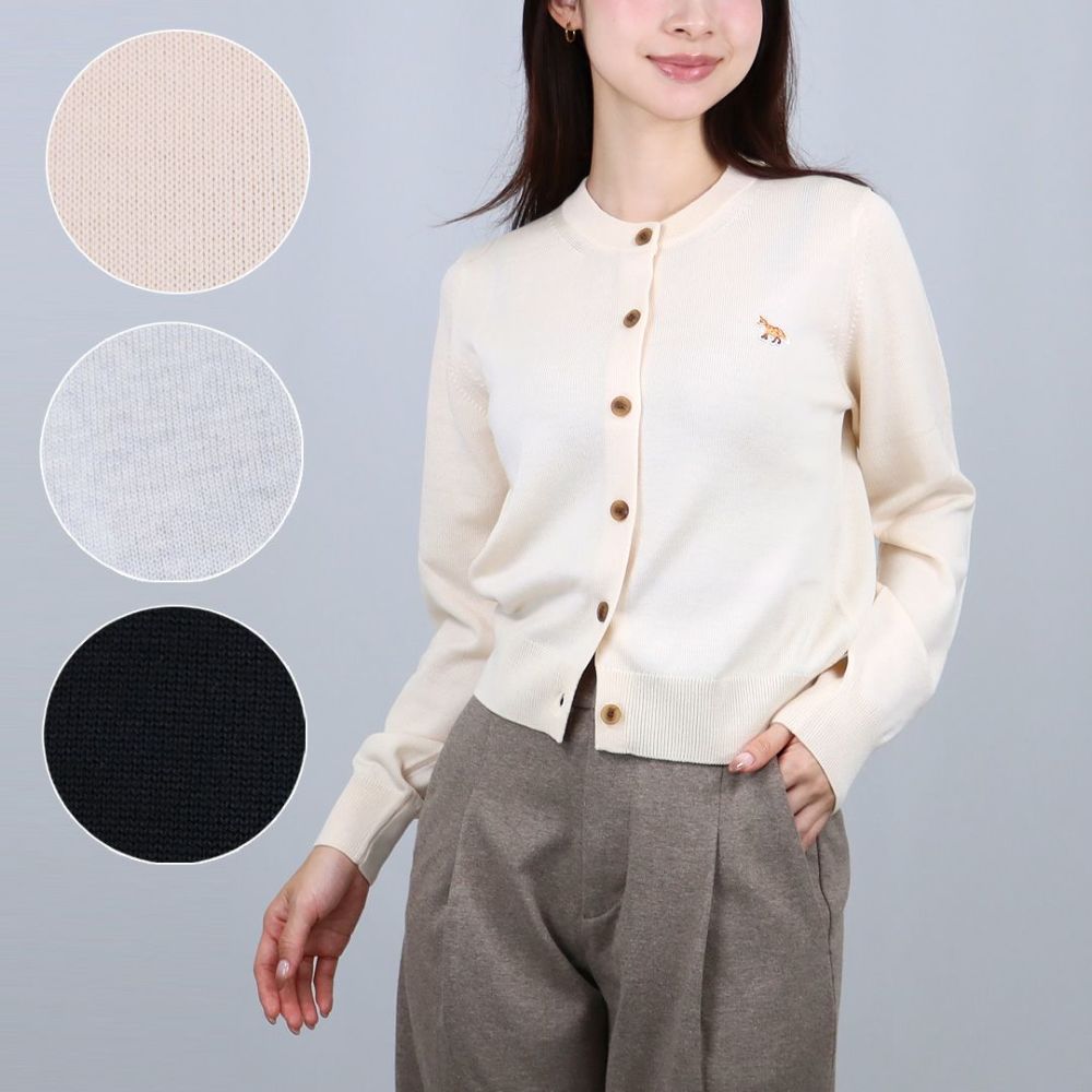 メゾンキツネ MAISON KITSUNE レディース ニット カーディガン BABY FOX PATCH ベイビーフォックス パッチ PW00502KT1181 メリノ ウール