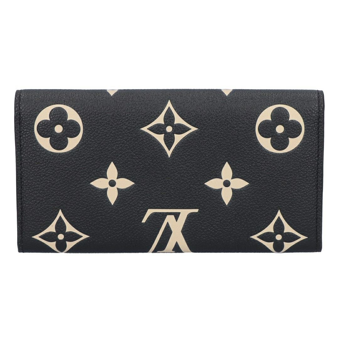 ルイヴィトン LOUIS VUITTON 長財布 フラップ財布 アンプラント M80496 ポルトフォイユ･サラ ブラック ベージュ