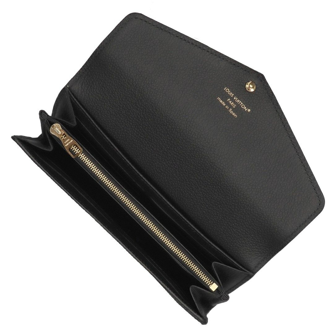 ルイヴィトン LOUIS VUITTON 長財布 フラップ財布 アンプラント M80496 ポルトフォイユ･サラ ブラック ベージュ