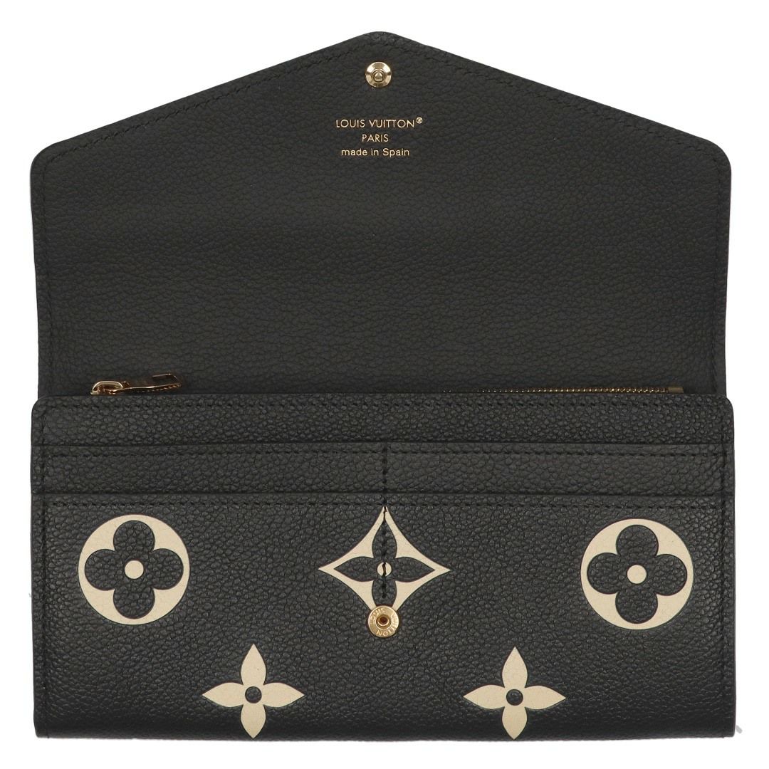 ルイヴィトン LOUIS VUITTON 長財布 フラップ財布 アンプラント M80496 ポルトフォイユ･サラ ブラック ベージュ