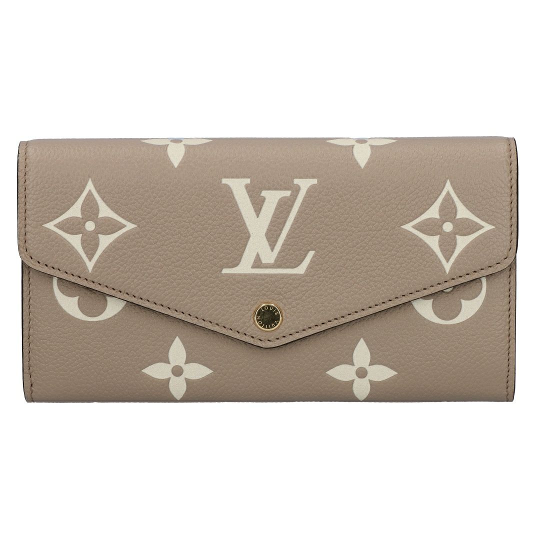 ルイヴィトン LOUIS VUITTON 長財布 フラップ財布 アンプラント M81049 ポルトフォイユ･サラ トゥルトレール クルーム
