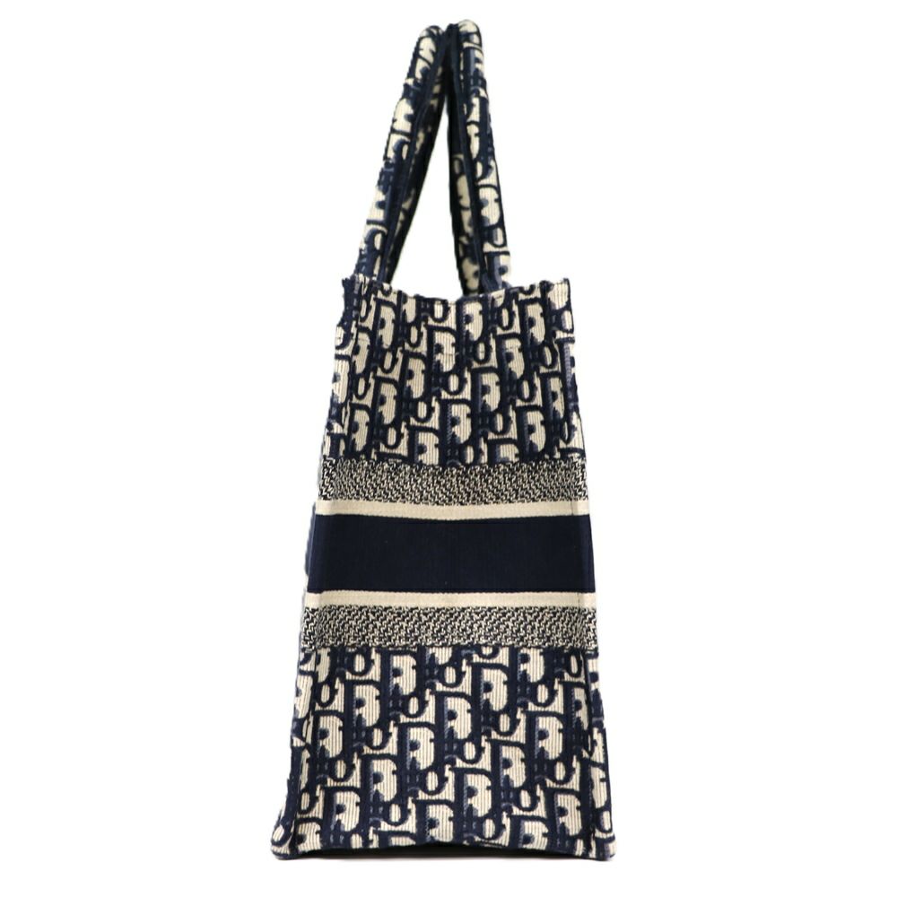 【リユース品】 ディオール DIOR バッグ トートバッグ ブックトート ミディアム ネイビー/ホワイト 【お取り寄せ】